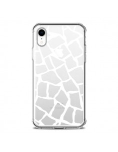 Coque iPhone XR Girafe Mosaïque Blanc Transparente souple...