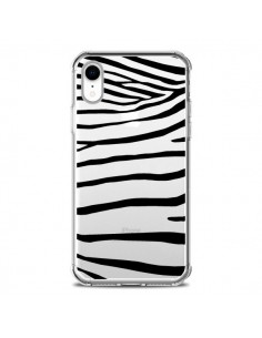 Coque iPhone XR Zebre Zebra Noir Transparente souple -...