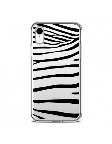 Coque iPhone XR Zebre Zebra Noir Transparente souple - Project M