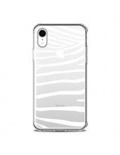 Coque iPhone XR Zebre Zebra Blanc Transparente souple -...