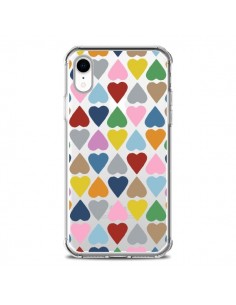 Coque iPhone XR Coeurs Heart Couleur Transparente souple...