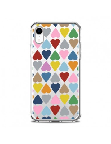 Coque iPhone XR Coeurs Heart Couleur Transparente souple - Project M