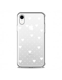 Coque iPhone XR Point Coeur Blanc Pin Point Heart...