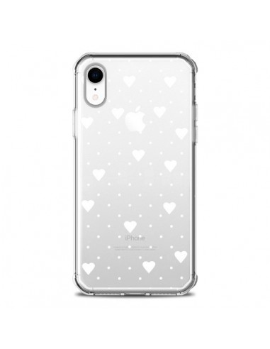 Coque iPhone XR Point Coeur Blanc Pin Point Heart Transparente souple - Project M