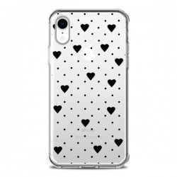 Coque iPhone XR Point Coeur Noir Pin Point Heart...