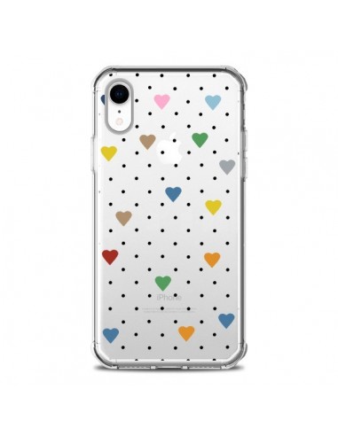 Coque iPhone XR Point Coeur Coloré Pin Point Heart Transparente souple - Project M