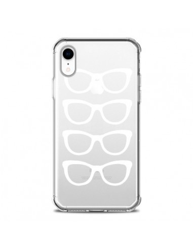 Coque iPhone XR Sunglasses Lunettes Soleil Blanc Transparente souple - Project M