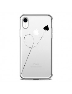 Coque iPhone XR Travel to your Heart Noir Voyage Coeur...