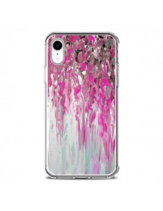 Coque iPhone XR Tempête Rose Transparente souple - Ebi...