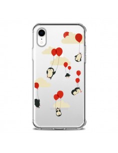 Coque iPhone XR Pingouin Ciel Ballons Transparente souple...