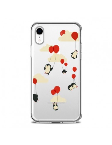 Coque iPhone XR Pingouin Ciel Ballons Transparente souple - Jay Fleck