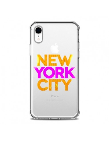Coque iPhone XR New York City NYC Orange Rose Transparente souple - Javier Martinez