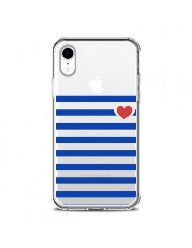 Coque iPhone XR Mariniere Coeur Love Transparente souple - Jonathan Perez