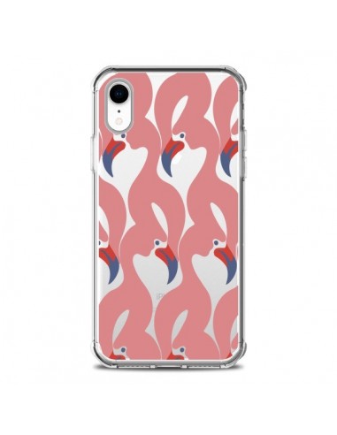 Coque iPhone XR Flamant Rose Flamingo Transparente souple - Dricia Do