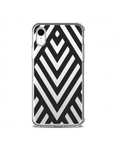 Coque iPhone XR Geometric Azteque Noir Transparente...