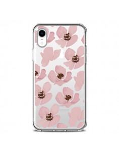 Coque iPhone XR Fleurs Roses Flower Transparente souple -...