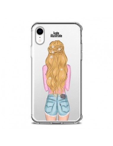 Coque iPhone XR Blonde Don't Care Transparente souple - kateillustrate