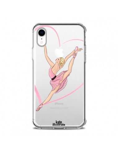 Coque iPhone XR Ballerina Jump In The Air Ballerine Danseuse Transparente souple - kateillustrate