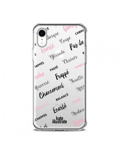 Coque iPhone XR Ballerina Ballerine Mots Transparente souple - kateillustrate