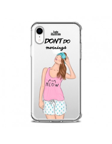 Coque iPhone XR I Don't Do Mornings Matin Transparente souple - kateillustrate