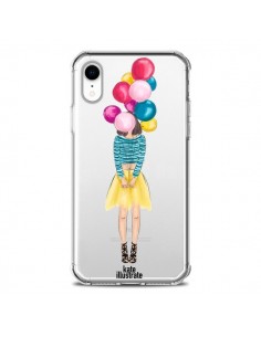 Coque iPhone XR Girls Balloons Ballons Fille Transparente...