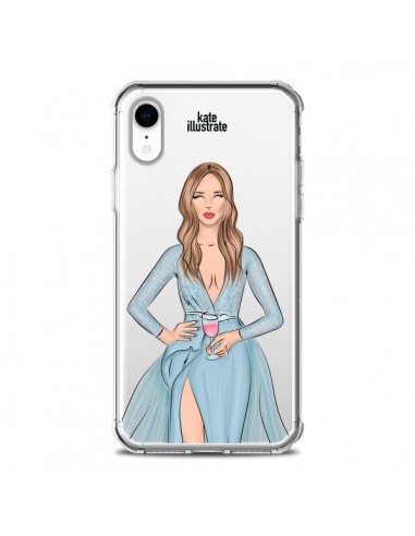 Coque iPhone XR Cheers Diner Gala Champagne Transparente souple - kateillustrate