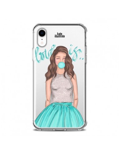 Coque iPhone XR Bubble Girls Tiffany Bleu Transparente souple - kateillustrate