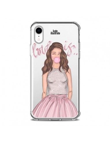 Coque iPhone XR Bubble Girl Tiffany Rose Transparente souple - kateillustrate