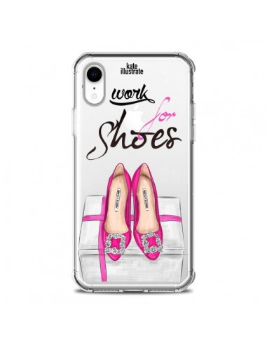 Coque iPhone XR I Work For Shoes Chaussures Transparente souple - kateillustrate