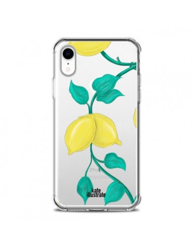 Coque iPhone XR Lemons Citrons Transparente souple - kateillustrate