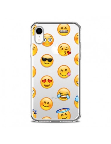 Coque iPhone XR Smiley Emoticone Emoji Transparente souple - Laetitia