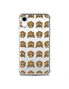 Coque iPhone XR Singe Monkey Emoticone Emoji Transparente...