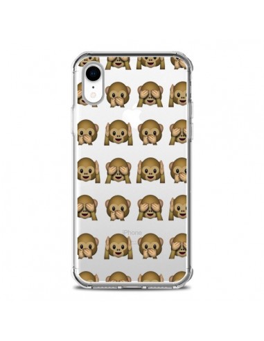 Coque iPhone XR Singe Monkey Emoticone Emoji Transparente souple - Laetitia