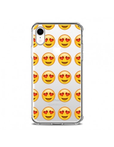 Coque iPhone XR Love Amoureux Smiley Emoticone Emoji Transparente souple - Laetitia