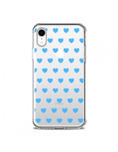 Coque iPhone XR Coeur Heart Love Amour Bleu Transparente souple - Laetitia