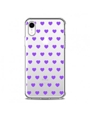 Coque iPhone XR Coeur Heart Love Amour Violet Transparente souple - Laetitia