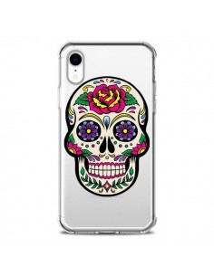 Coque iPhone XR Tête de Mort Mexicaine Fleurs...