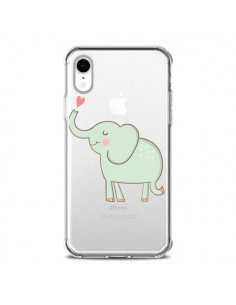 Coque iPhone XR Elephant Elefant Animal Coeur Love...