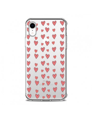 Coque iPhone XR Coeurs Heart Love Amour Rouge Transparente souple - Petit Griffin