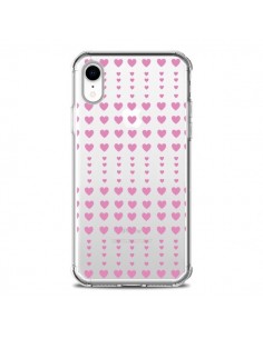 Coque iPhone XR Coeurs Heart Love Amour Rose Transparente...