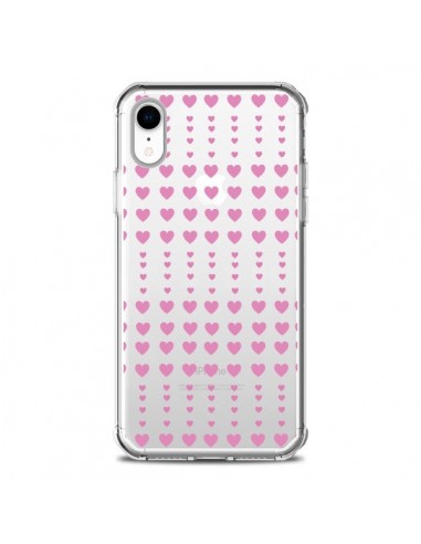 Coque iPhone XR Coeurs Heart Love Amour Rose Transparente souple - Petit Griffin