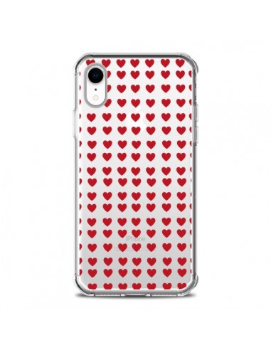 Coque iPhone XR Coeurs Heart Love Amour Red Transparente souple - Petit Griffin