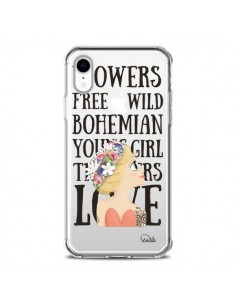 Coque iPhone XR Flowers Love Transparente souple - Lolo...
