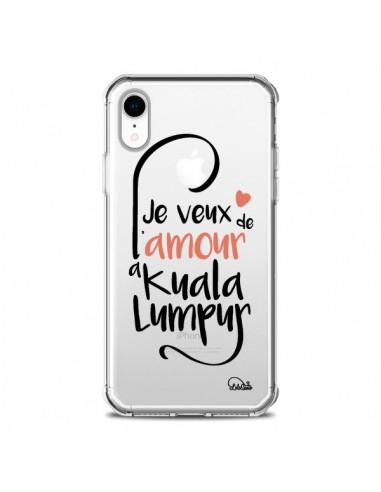 Coque iPhone XR Je veux de l'amour à Kuala Lumpur Transparente souple - Lolo Santo