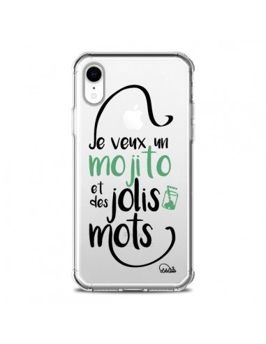 Coque iPhone XR Je veux un mojito et des jolis mots Transparente souple - Lolo Santo