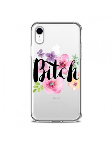 Coque iPhone XR Bitch Flower Fleur Transparente souple - Maryline Cazenave