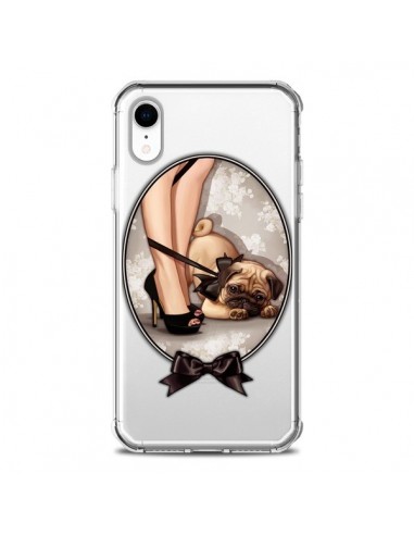 Coque iPhone XR Lady Jambes Chien Bulldog Dog Noeud Papillon Transparente souple - Maryline Cazenave