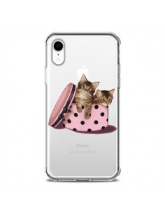 Coque iPhone XR Chaton Chat Kitten Boite Pois...