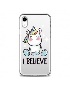 Coque iPhone XR Licorne I Believe Transparente souple -...
