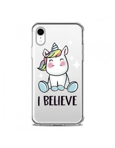 Coque iPhone XR Licorne I Believe Transparente souple - Maryline Cazenave